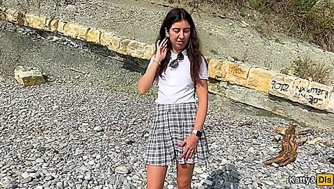 The Girl Flashed Her Pussy On The Bus - I Offered Her Sex On A Public Beach