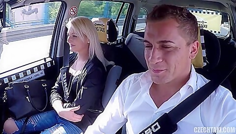 Hot Blonde In The Taxi