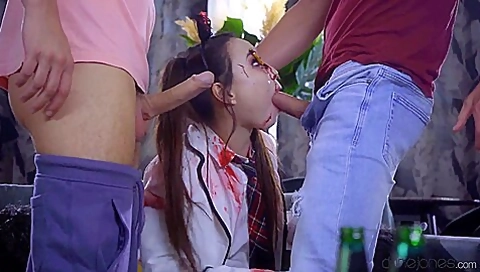 Zombie teen 18+ Halloween Double Team