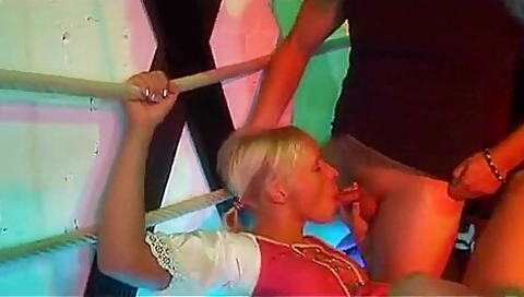 Cum-addicted German Blonde Fucked In Hot Threeway